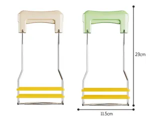 Detaillierte Maße für die Edelstahl-Schüsselzange: 23 cm hoch und 11,5 cm breit