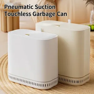Pattumiera Sottile e Stretta Con Coperchio a Pulsante Bidone Rifiuti Adsorbimento Automatico per Bagno Cucina Soggiorno Salvaspazio