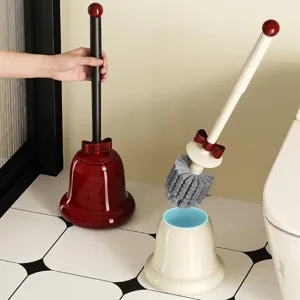 Elegant bell-shaped toilet brush and base set for stylish and hygienic bathroom cleaning