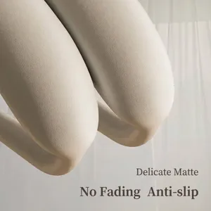Detailed close-up of wide shoulder frosted hanger showing non-slip texture finish