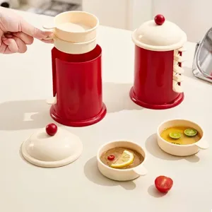 Stapelbares Dopamin-Farb-Gewürzschalen-Set mit cremefarbenen Schalen