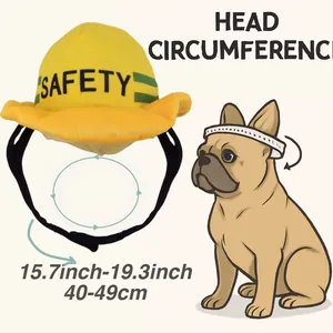 Détail du casque de sécurité pour animaux avec guide de mesure 40-49 cm