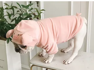 Sudadera de cerdito rosa para bulldogs franceses y perros pequeños y medianos
