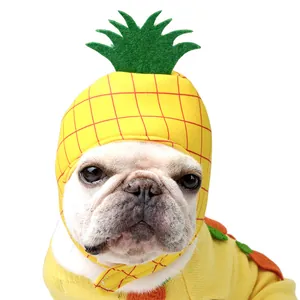 Lustige kreative Haustiermütze im Ananas-Design für Hunde und Katzen in Gelb