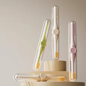 Portable 2-In-1 Ear And Nose Cleaning Tool Set Manual Nose Hair Trimmer Earwax Remover Silicone Ear Spoon With Storage Case