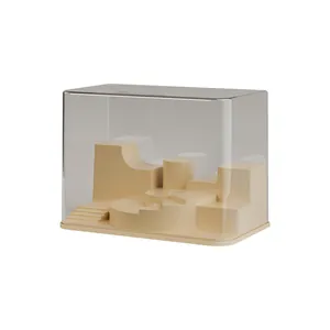 Transparent acrylic blind box display case with multi-tier storage steps for collectibles