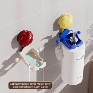 Supporto per gel doccia da parete con ventosa regolabile per organizzazione bagno.