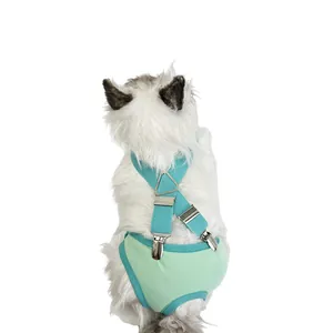Vue détaillée des clips de bretelles de couches pour grands chiens sur un modèle blanc