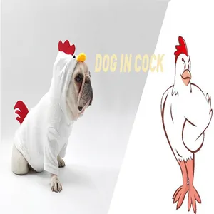 Funny dog chicken costume for French bulldog Halloween outfit