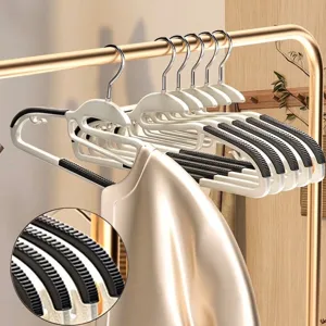 Non-slip open-ended clothes hangers with TPE rubber design for no shoulder bumps