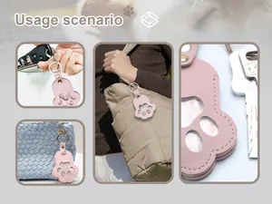 Llavero conmemorativo para mascotas con forma de pata rosa como accesorio de bolso