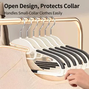 Professional non-slip clothes hangers with S-shape neck protection and seamless wide shoulders