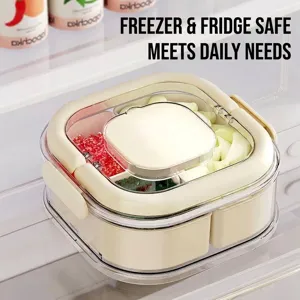 Portable Multi-Layer Dried Fruit Box Candy Basket Home Plastic Sealed Nut Fruit Plate Organizer With Handle Storage