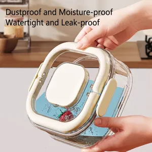 Premium portable airtight snack storage box with a transparent and leak-proof lid design