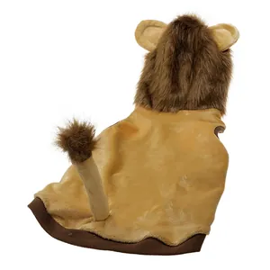 Adorable lion costume for dogs with faux fur mane and tail for festive pet party outfits