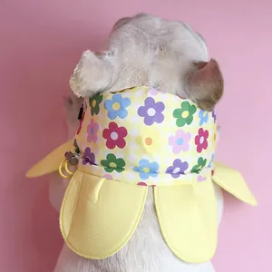 Sciarpa rinfrescante estiva per cani a fiori con petali gialli per bulldog francesi