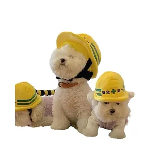 Casque de chantier jaune pour animaux de compagnie, chiens et chats, Halloween