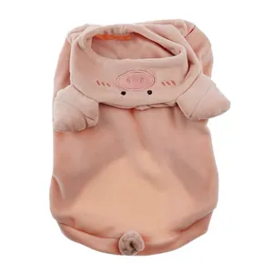 Lindo disfraz de cerdo rosa para perros pequeños y gatos hecho de tela suave de forro polar