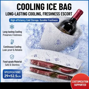 Poche de Glace Auto-Absorbante Réutilisable Sac de Conservation à Froid pour Aliments Frais Fruits de Mer Vin Rouge Feuille de Glace Sèche