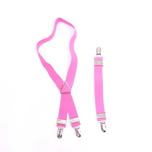 Bretelles roses réglables avec clips métalliques pour couches pour chiens