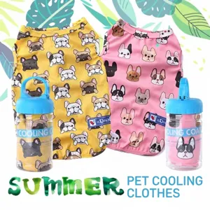 French Bulldog Print Pet Cooling Vest Breathable Summer Dog Cooling Coat Mesh Ice Silk Pet Cooling Shirt For Frenchie Pug Small Medium Dogs