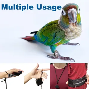Hands-free retractable parrot leash with foot ring for multiple usage scenarios