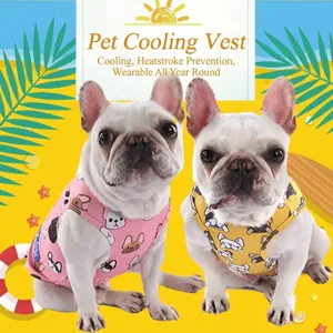 Breathable pet cooling vest for dogs with cartoon patterns for summer heat relief