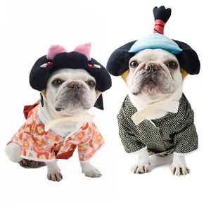 Pet Japanese Kimono Dog Samurai Costume Traditional Traditional Japanese Style Cat Clothing Small Dog Festival Role Play Outfit