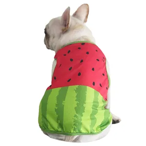 Chaleco refrigerante para perros con diseño de sandía en malla para bulldog francés