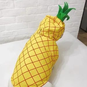 Adorable pineapple pet costume hoodie for dogs and cats perfect for Halloween party