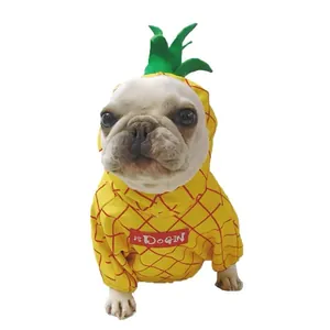 Funny pineapple pet costume for small dogs and cats Halloween cosplay outfit.