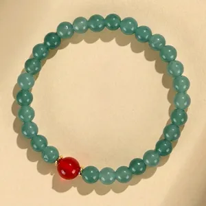 Neuer Chinesischer Stil Blauwasser Chalzedon Perlen Armband Handgefertigt Elegant Damen Schmuck Dehnbar Naturstein Armband Geschenk