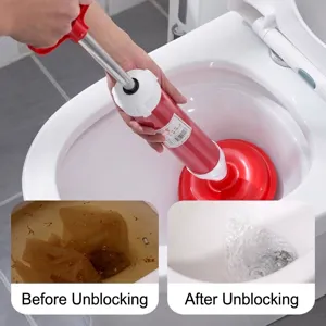Hochdruck-Vakuum-Toilettenpümpel zur Entstopfung von Abflüssen mit Vorher-Nachher-Vergleich