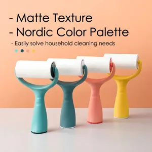 Standing lint roller set of 4 colors with matte texture and tearable sticky paper