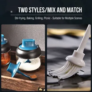 Gewürzgläser-Set mit Silikonbürste und Löffeldeckeln für die Küche