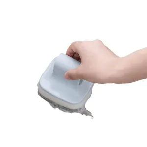 Kitchen cleaning sponge brush with ergonomic handle for dishwashing and pot scrubbing