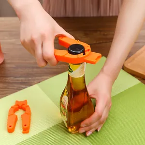 Abrebotellas Manual Multifuncional Removedor De Tapas De Plástico Portátil Para Latas De Refresco Botellas De Cerveza Herramienta De Cocina Naranja