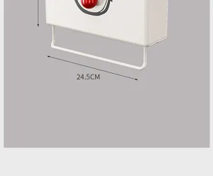 Dettaglio della larghezza di 24,5 cm per il portautensili da cucina bianco a parete