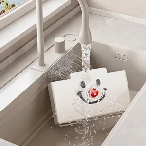 Portautensili da cucina rimovibile con design smiley per una facile pulizia e drenaggio