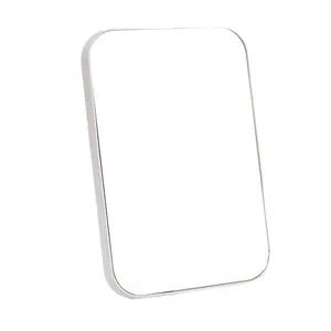 Minimalist rectangular tabletop makeup mirror with white frame and high definition glass