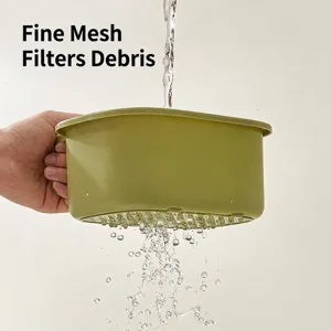 Green kitchen sink hanging filter basket with fine mesh for effective food debris filtration
