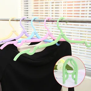 Multicolor portable folding clothes hangers for travel and outdoor use