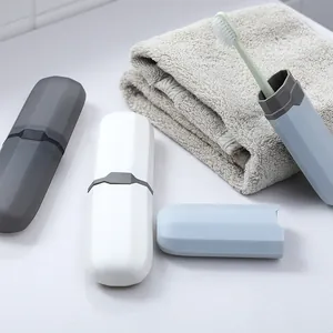 Estuche Portátil para Cepillos de Dientes Caja de Almacenamiento de Viaje Plástico Organizador de Cubiertos Diseño Minimalista