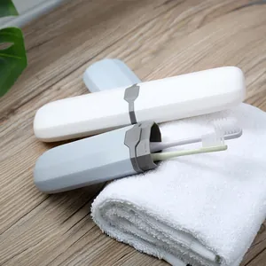 Estuche portátil de almacenamiento de cepillos de dientes de viaje con diseño geométrico