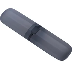 Estuche de viaje minimalista para cepillo de dientes de plástico gris y caja multiuso