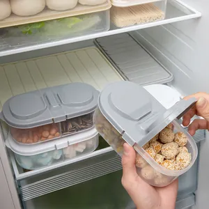 Airtight dual-compartment food storage containers for kitchen and refrigerator organization