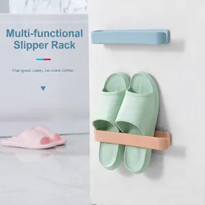 Wall Mounted Multifunctional Storage Rack ABS Adhesive Towel Bar Space Saving Shoe Holder For Bathroom Kitchen Organization