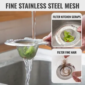 Stainless steel mesh sink strainer for kitchen and bathroom anti-clogging drainage