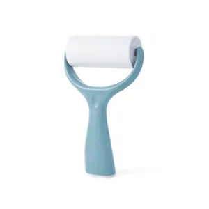 Ergonomic blue standing lint roller for efficient clothes dust and pet hair removal