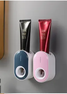 Modern wall-mounted automatic toothpaste dispenser set for hands-free bathroom organization